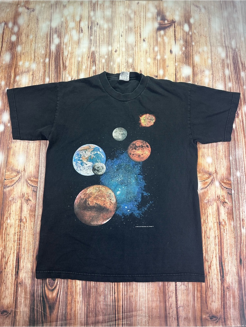 Vintage 1995 Planets Cotton Expressions  Solar System T-shirt Size Large